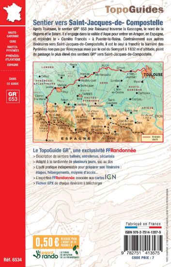 Sentier vers Saint-Jacques-de-Compostelle : Toulouse - Jaca - GR® 653 – Image 2